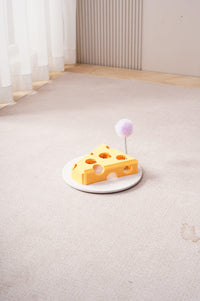 Cat Puzzle Toy With Ball And Spring-loaded Wand Felt Indoor Cat Toy Box Suction Cup Base Treat Puzzle Helps Cats Play In