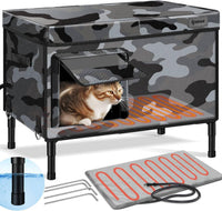 Heated Outdoor Cat House Waterproof Insulated Shelter Medium XL
