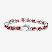 15.30 Carat Genuine Garnet .925 Sterling Silver Bracelet