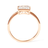 10K Rose Gold 1/3 Cttw Invisible Set Princess Cut Diamond Composite Square Shape Ring (H-I color, I1-I2 clarity) - Size 5