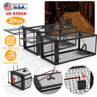 2 Pack Rat Trap Cage Humane Live Rodent Trap Cage Galvanized Iron Mice Mouse Control Bait Catch With Detachable U Shaped