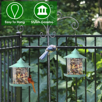 Hanging Gazebo Wild Bird Feeder Outdoor Bird Seed Station with Large Capacity 6 Feeder Ports for Garden Patio Park Weath