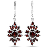 20.24 Carat Genuine Garnet .925 Sterling Silver 3 Piece Jewelry Set (Ring, Earrings, and Pendant w/ Chain)