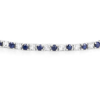 6.87 ct. t.w. Blue Sapphire and White Topaz Bracelet in Sterling Silver