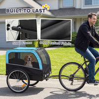 Dog Bike Trailer, Pet Cart Bicycle Carrier with 20" Air Tires, Quick-Release Wheels, Reflectors, Flag