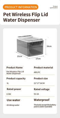 Wireless Charging Battery Driven 304 Stainless Steel Cat Automatic Induction Pet Water Fountain