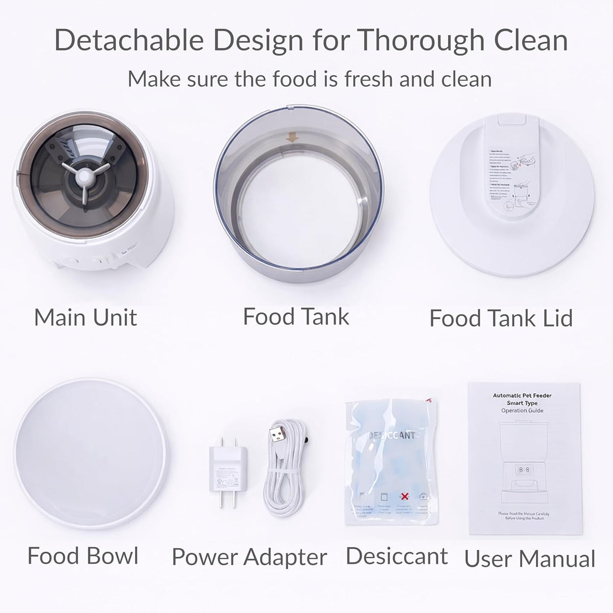 Waithem Wi-Fi Automatic Cat Feeder, Timed Dry Food Dispenser, App-Programmable Portion Control, Up To 10 Meals Per Day, 
