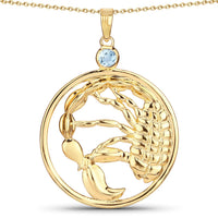 0.32 Carat Genuine Blue Topaz .925 Sterling Silver Pendant