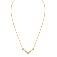 14K Yellow and White Gold 1/4 Cttw Princess Cut Diamond Channel-Set â€œVâ€ Shape 18" Pendant Necklace (H-I Color, SI2-I1 Clarity)