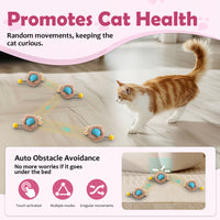 Interactive Toys Ball For Cats, Dog,Agile Moving Cat Ball ,Motion Activated Automatic Moving Ball With Lights,with Fluff