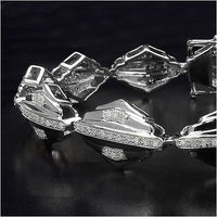 14K Yellow Gold Plated 1.07 Carat Genuine White Diamond Sterling Silver Bracelet