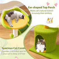 Cat Tree - 22LBS Capacity, Palm Tree Design with Self-Groomer & Scratching Posts