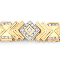 0.98 Carat Genuine White Diamond .925 Sterling Silver Bracelet