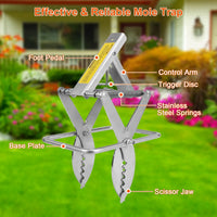 2PCS Easy Setup Mole Traps Outdoor Reusable Scissor Mole Gopher Rodent Control Trap Solid Metal Material For Lawn Garden