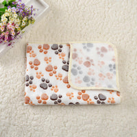 3 Pack Pet Blanket, Soft Plush Paw Print Dog Blanket Washable, Warm Fleece Cat Blanket For Large Medium Dogs, Sofa Couch
