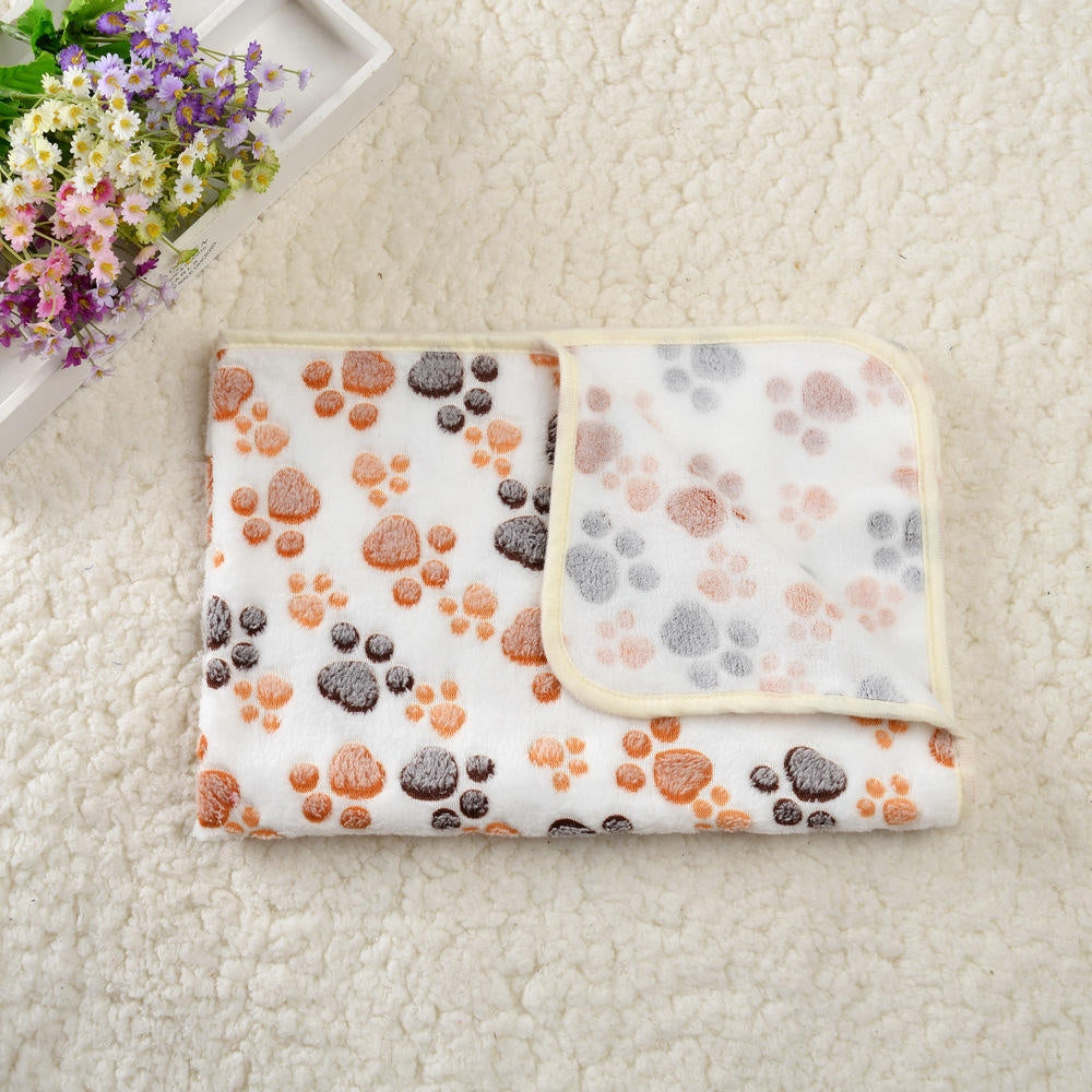 3 Pack Pet Blanket, Soft Plush Paw Print Dog Blanket Washable, Warm Fleece Cat Blanket For Large Medium Dogs, Sofa Couch