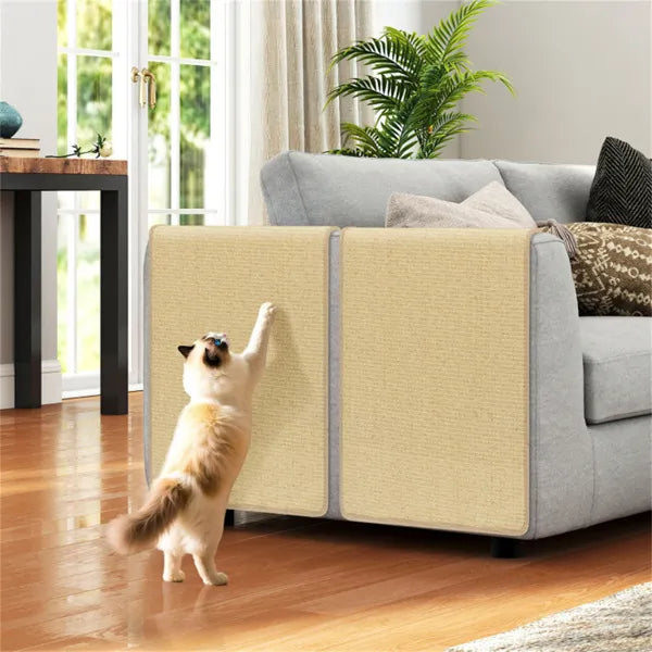 4-Pack 32"x20" Natural Sisal Cat Scratching Mats, Multifunctional Resting & Play Pads For Multi-Cat Households