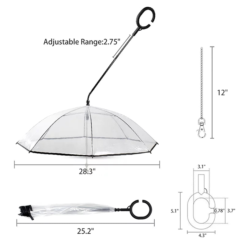 Flexible Handle Umbrella for Dog with Rope for Small Pets - BIG FRENCHIES