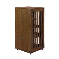 Basia Indoor Rubber Wood Cat Cabinet with Wheels, Ventilated Indoor Cat Condo with Multi-Level Shelves & Lockable Door, 