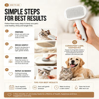Pet Slicker Brush For Cats & Dogs, Self-Cleaning Grooming Brush With One-Click Hair Removal, Gentle Deshedding Tool For 