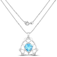 11.50 Carat Genuine Swiss Blue Topaz .925 Sterling Silver Pendant