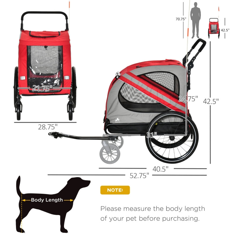 2-In-1 Pet Bike Trailer Stroller - BIG FRENCHIES