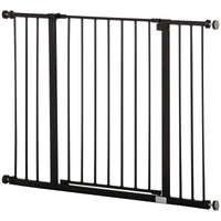 Pressure Fit Dog Gate Pet Barrier for stairs doorway, 29.9''- 42.1'' Width Black