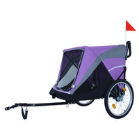2-in-1 Bike Trailer & Push Cart for Pets - Detachable Bike Hitch & Push Handle Included - Quick Release Wheel, Internal 