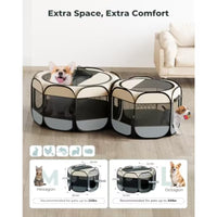 2-in-1 Pop Up Cat Playpen XLarge, Dog Puppy Pet Playpen, Indoor Outdoor Cats Enclosed, Cat Tent House Crate Cage, Portable & Foldable Playpen for Kittens(Connected or Separate)