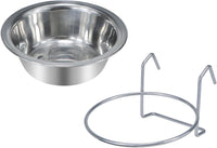 Pet Bowl Stainless Steel Hanging Food Water Bowls Bird Cage Feeder for Birds, Parrots, Small Sized Dogs and Cats (S) - BIG FRENCHIES