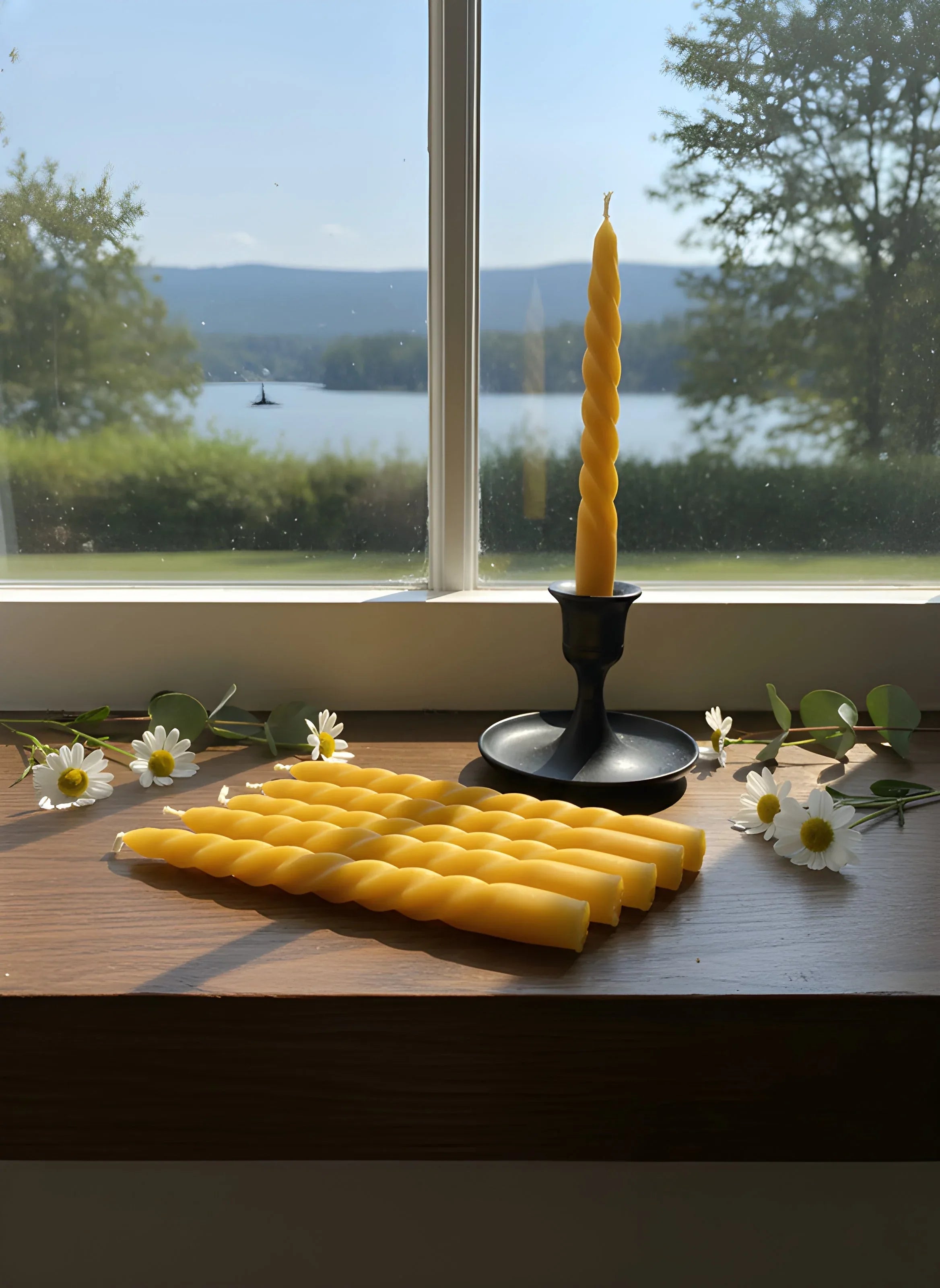 Spiral Beeswax Taper Candles - BIG FRENCHIES