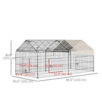 87x41x41-IN Catio Rabbit Guinea Pig Cage Chicken Coop Run, Small Animal Enclousure Outdoor Indoor with Cover and Multipl