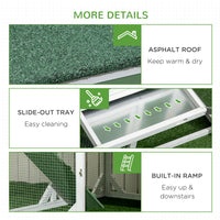 49" Small Chicken Coop Hen House with Garden Space, Chicken House Outdoor Run Cage with Weather Protection, 2-4 Birds, G