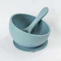 Duck Egg Blue Suction Bowl and Spoon Set - BIG FRENCHIES