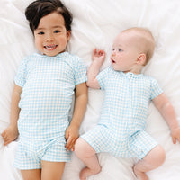 Harbor Gingham Short Sleeve & Shorts Bamboo Sleeper - BIG FRENCHIES
