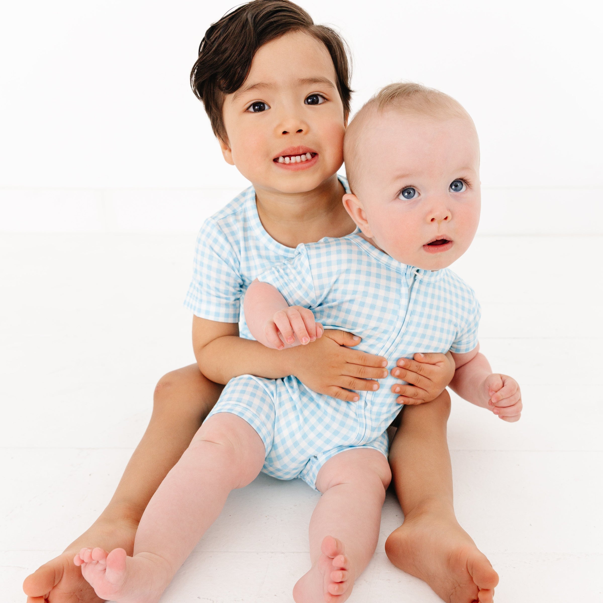 Harbor Gingham Short Sleeve & Shorts Bamboo Sleeper - BIG FRENCHIES