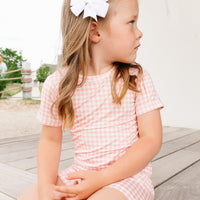 Sugar Gingham Short Sleeve & Shorts Bamboo Toddler Pajama Set - BIG FRENCHIES