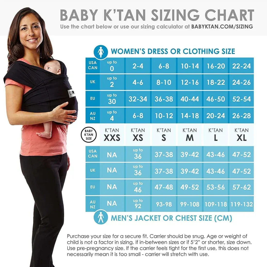Baby K'tan Active Oasis Baby Carrier | Blue-Turquoise - BIG FRENCHIES