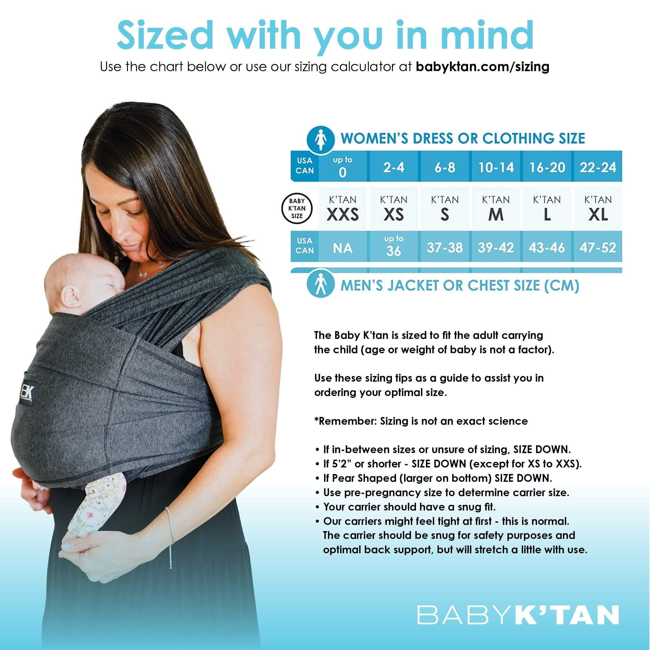 Baby K'tan Active Yoga Baby Carrier | Heather Black - BIG FRENCHIES