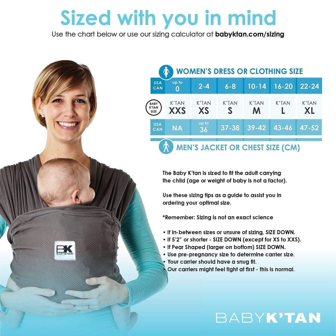 Baby K'tan Breeze Baby Carrier | Charcoal - BIG FRENCHIES