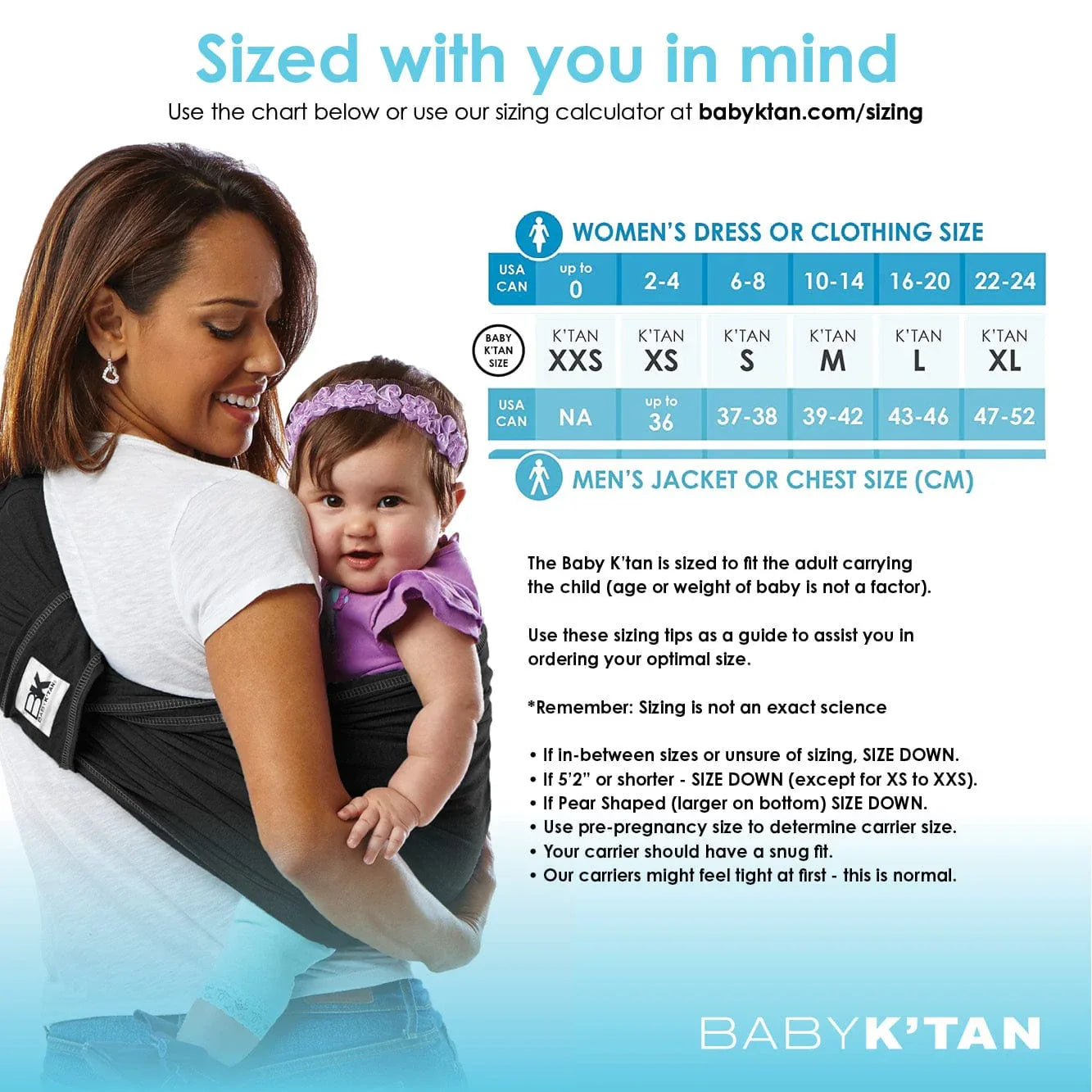 Baby K'tan Original Baby Carrier | Black - BIG FRENCHIES