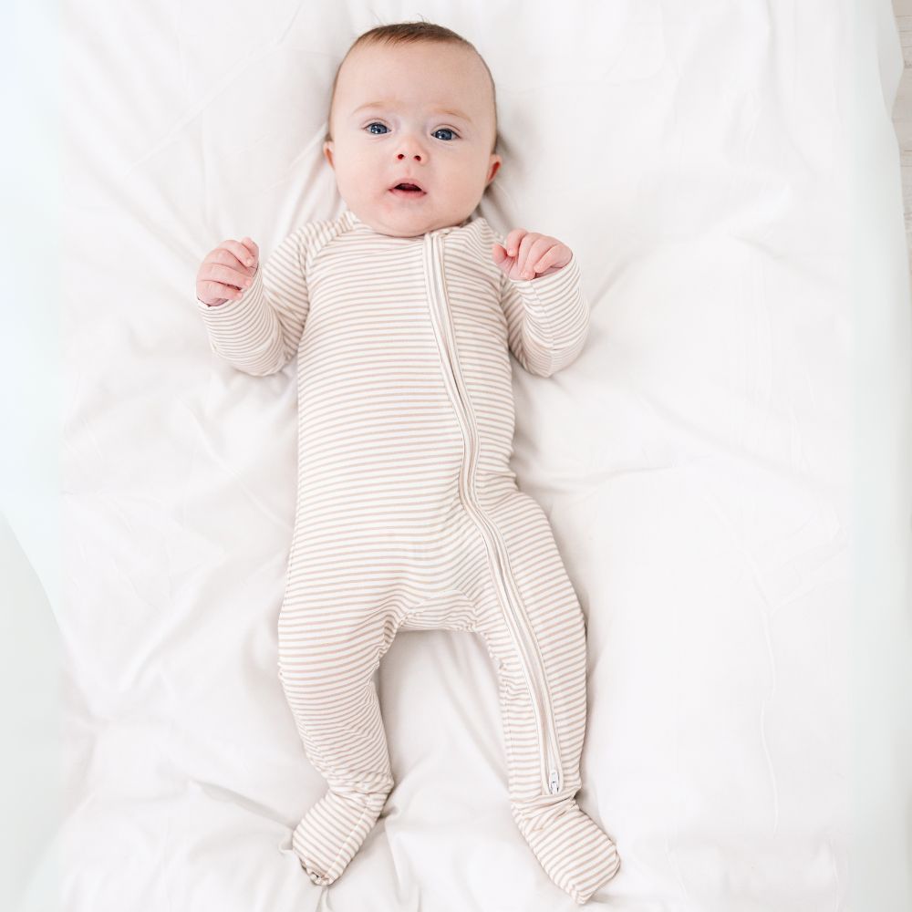 Oatmeal Stripe Bamboo Sleeper - BIG FRENCHIES