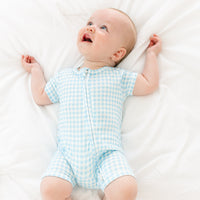 Harbor Gingham Short Sleeve & Shorts Bamboo Sleeper - BIG FRENCHIES