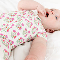 Pink Posy Short Sleeve & Shorts Bamboo Sleeper - BIG FRENCHIES