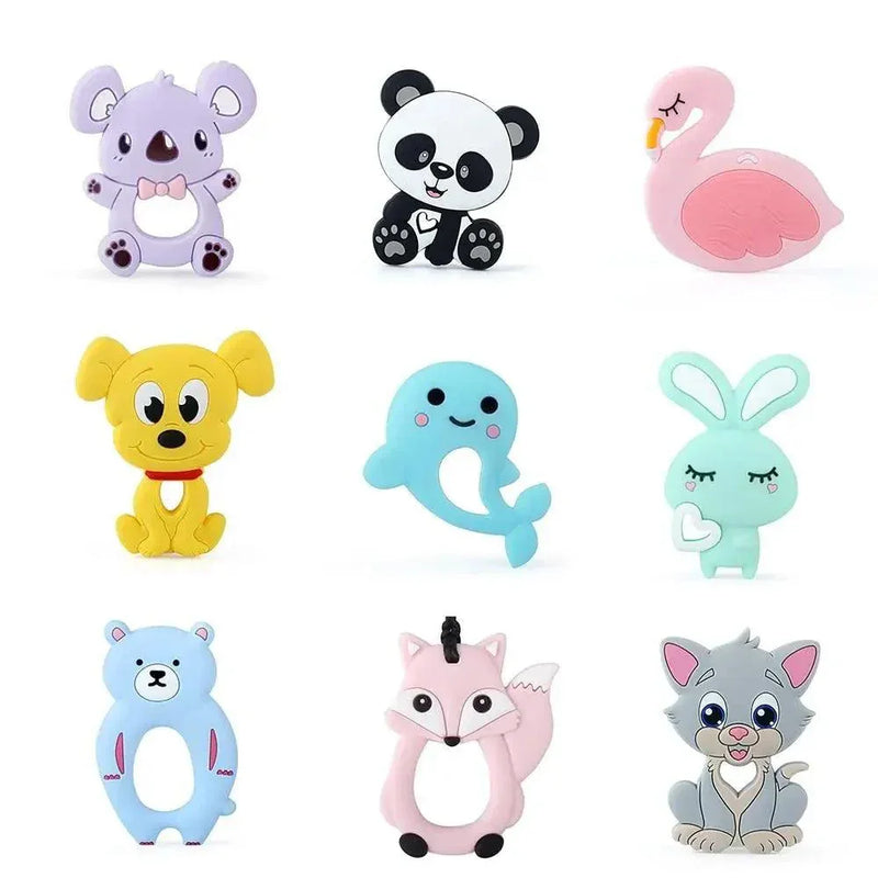 Baby Silicone Teethers BPA Free Teething Toy Animals Koala Bear Dog Teether Silicone Beads - BIG FRENCHIES
