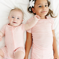 Sugar Gingham Short Sleeve & Shorts Bamboo Sleeper - BIG FRENCHIES