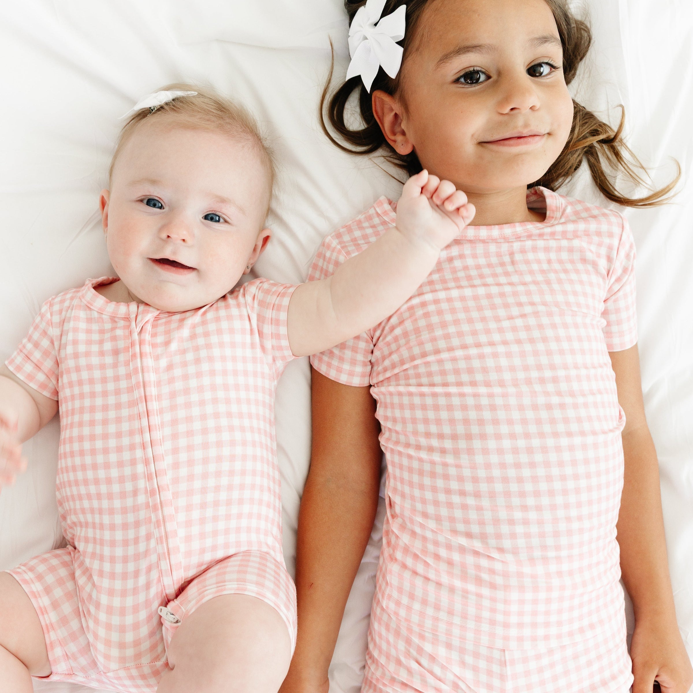Sugar Gingham Short Sleeve & Shorts Bamboo Sleeper - BIG FRENCHIES