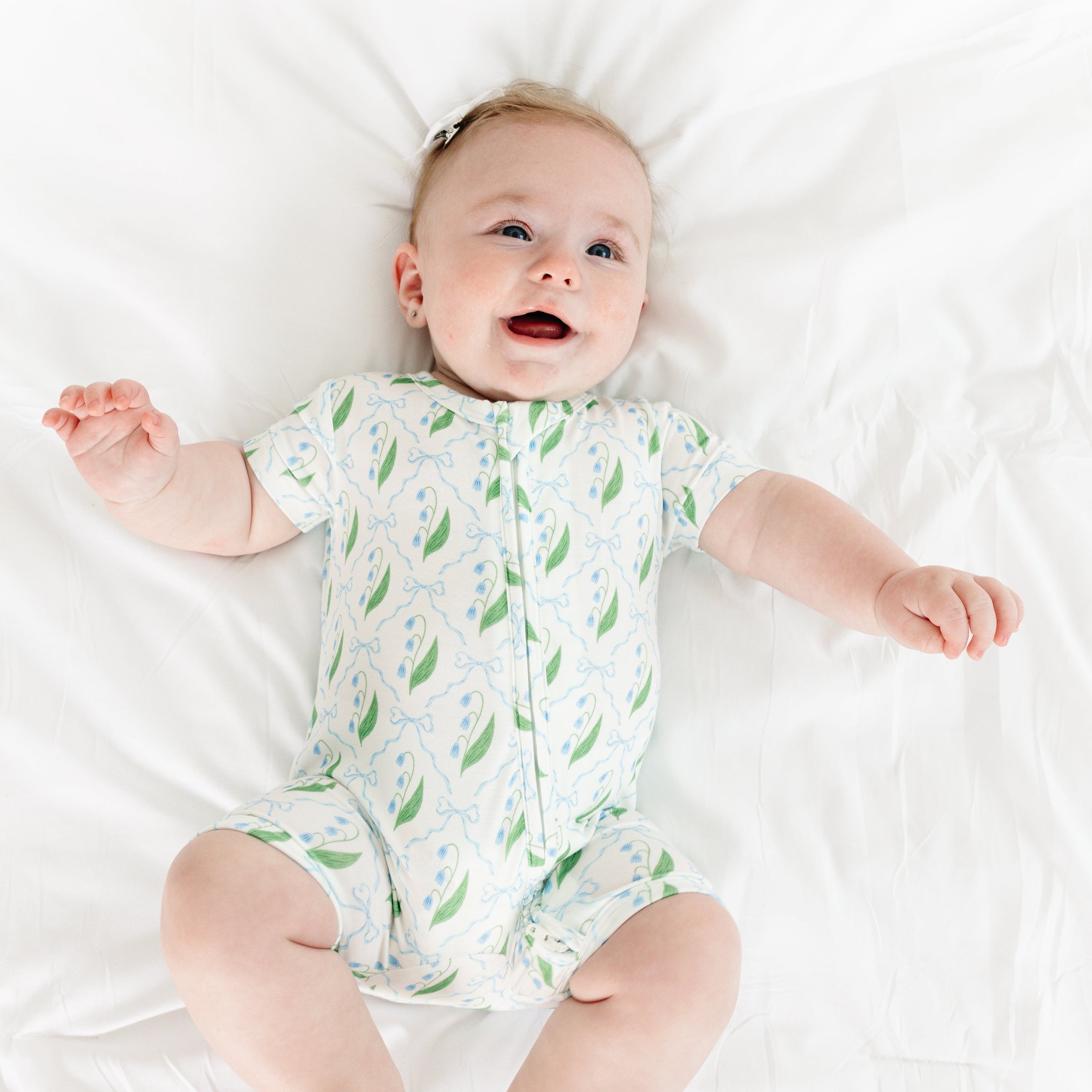 Bluebell Bows Short Sleeve & Shorts Bamboo Sleeper - BIG FRENCHIES