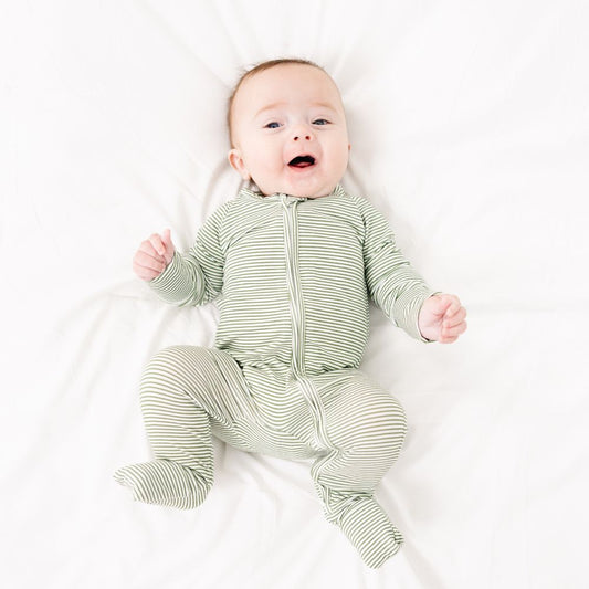 Evergreen Stripe Bamboo Sleeper - BIG FRENCHIES