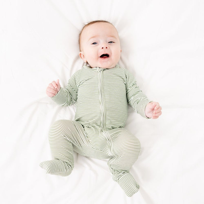 Evergreen Stripe Bamboo Sleeper - BIG FRENCHIES